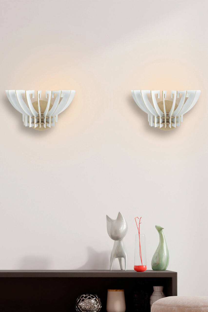 Aplica de perete, Opviq, 390FLH2120, Alb - imagine 3